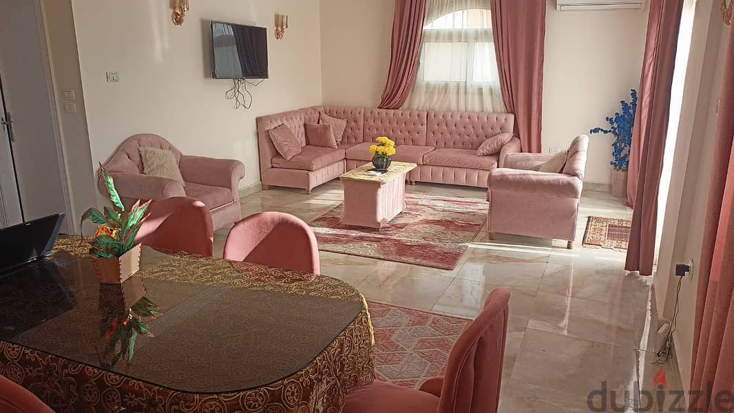 Furnished apartment for rent in Narges buildings near Fatima Sharbatly Mosque  Super deluxe finishing  View Garden 0