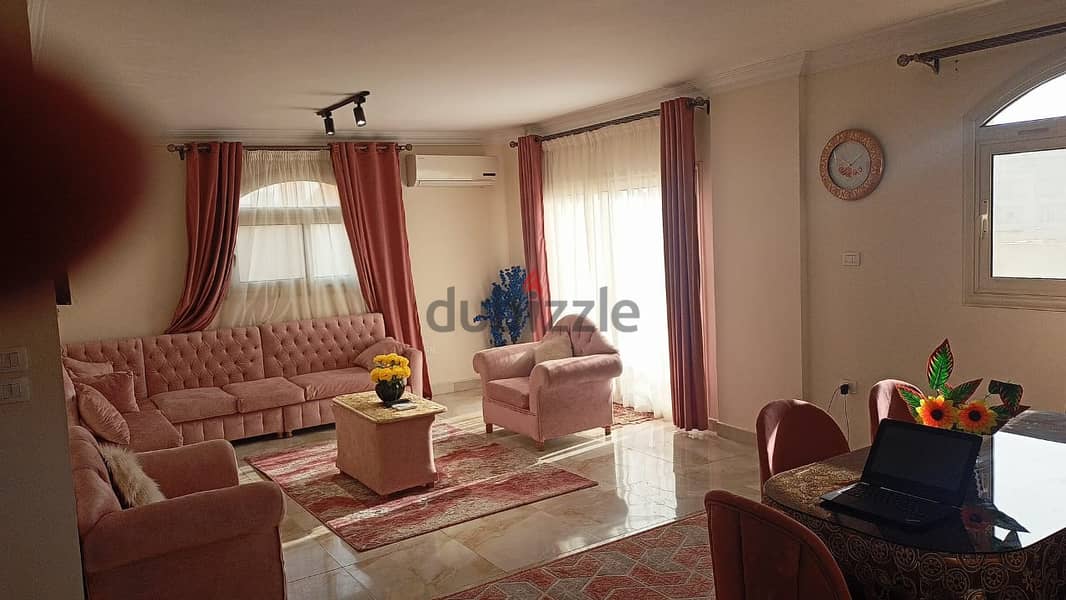 Furnished apartment for rent in Narges buildings near Fatima Sharbatly Mosque  Super deluxe finishing  View Garden 1