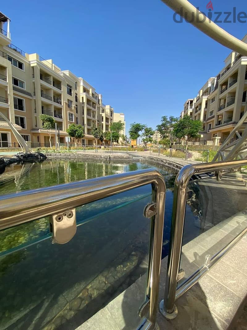 3-room apartment, spacious and distinctive, 144 sqm + private garden 147 sqm, for sale in Sarai Sur Compound, Madinaty Wall, with a 10% down payment 4