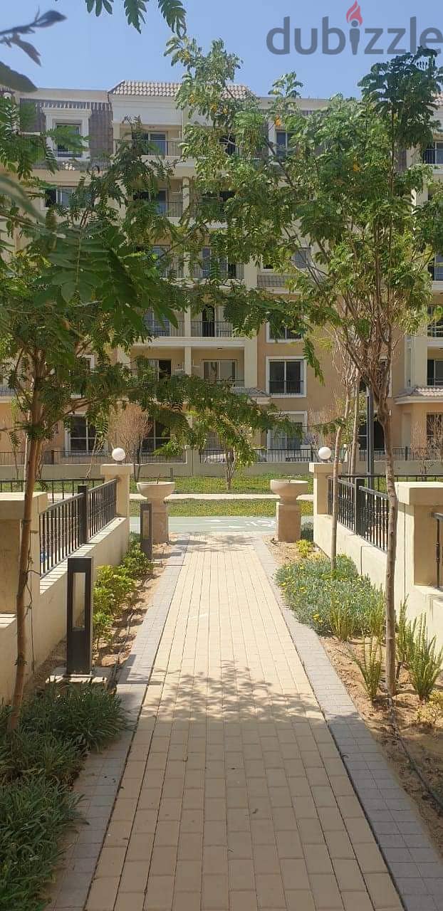3-room apartment, spacious and distinctive, 144 sqm + private garden 147 sqm, for sale in Sarai Sur Compound, Madinaty Wall, with a 10% down payment 5