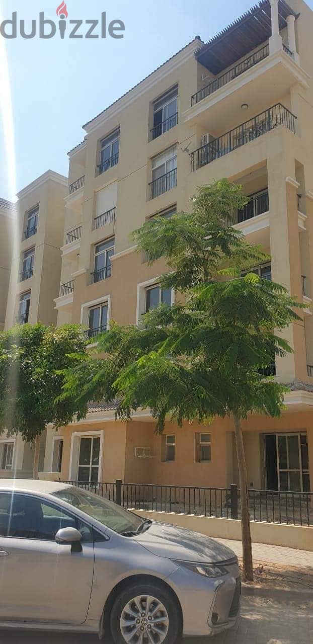 3-room apartment, spacious and distinctive, 144 sqm + private garden 147 sqm, for sale in Sarai Sur Compound, Madinaty Wall, with a 10% down payment 10