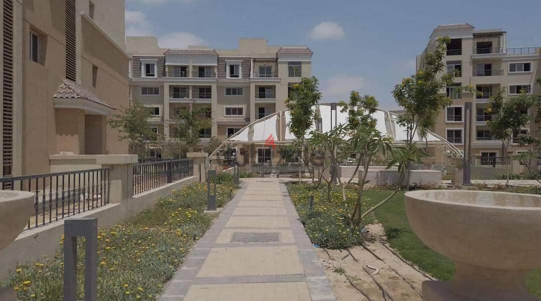 In the best stages of Sarai Compound, 165 sqm apartment with private garden, 193 sqm for sale, wall in Madinaty wall, Elan stage 4