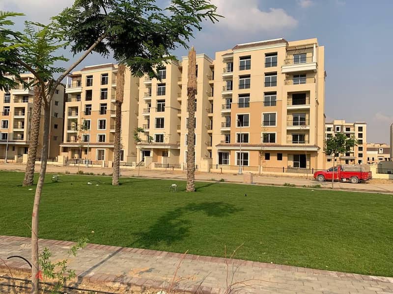 156m apartment on landscape view with 751,000 down payment for sale in Sarai Compound, New Cairo, Sur Bsour, Madinaty 10