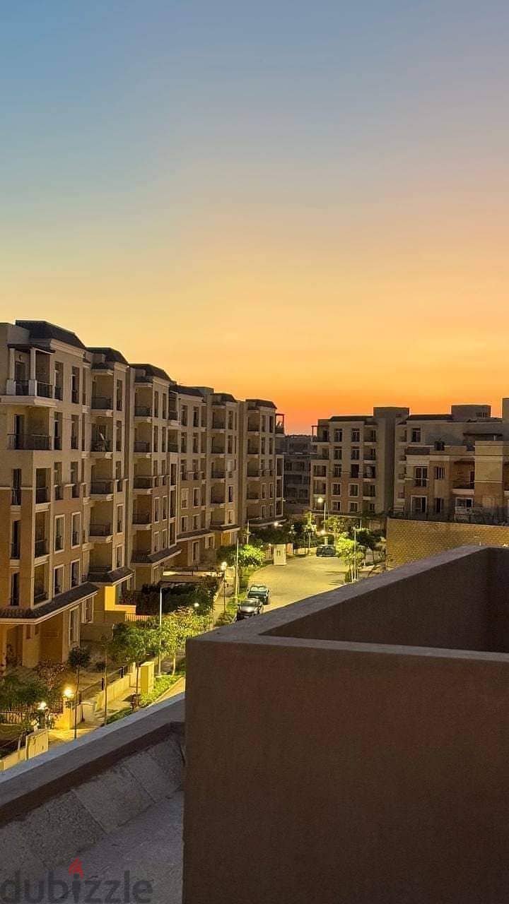 156m apartment on landscape view with 751,000 down payment for sale in Sarai Compound, New Cairo, Sur Bsour, Madinaty 15