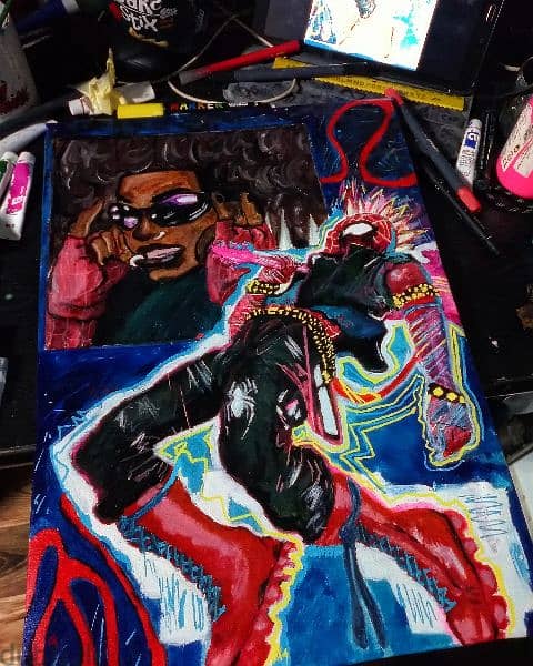 spider punk 
Canvas 50×35 (for sale) 5