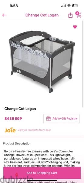joie change cot logan for sale 3