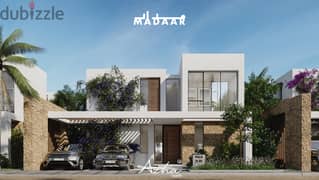 Best Location in azha, north coast standalone villa sea view 4th row 5Bds BUA317 G278 fully finished with ACs and Kitchen Cabinets with 2 parkings