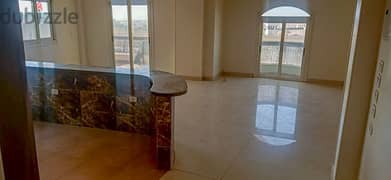 Apartment for rent, south of the academy, in front of the police academy, near Mustafa Kamel axis and full up gas station.  View is open