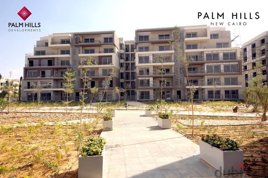 Ground floor apartment 251 M + 105 M corner garden, with a clear north-facing view the landscape Ready to move n Palm Hills New Cairo 2