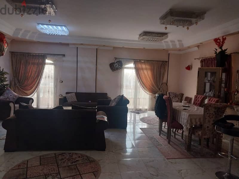 Furnished apartment for rent in Al-Banafseg Villas, near Mohamed Naguib axis and Al-Sadat axis  View Garden 3