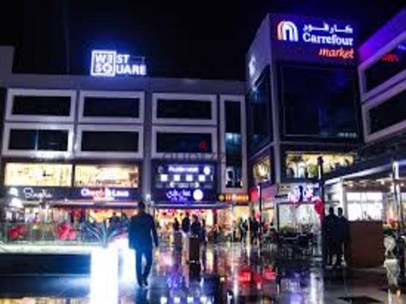 Shop for rent, 163 square meters, frontage in West Square Mall in Beverly Hills, Sheikh Zayed 7