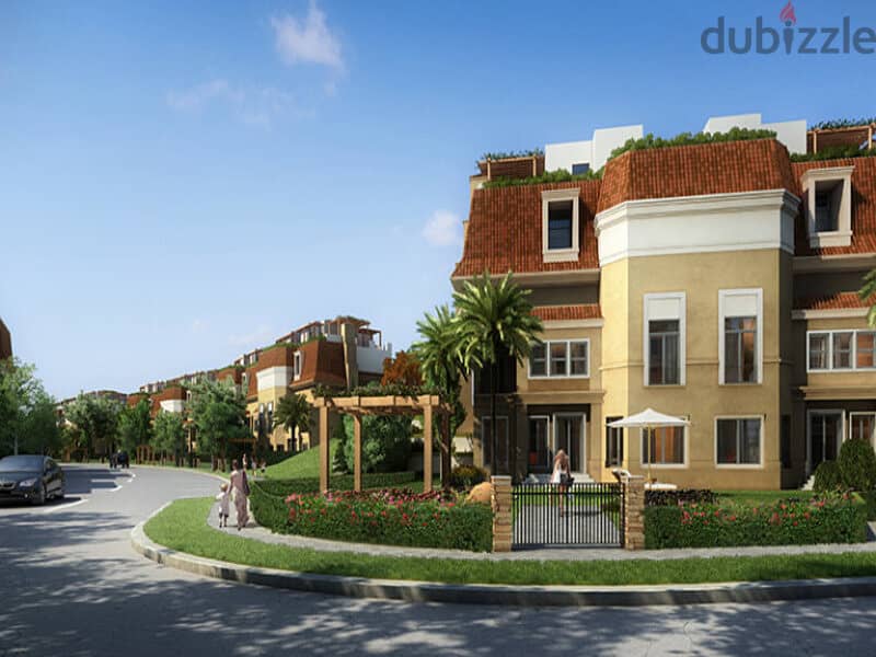 For a limited time, 42% discount on cash, 3-storey villa for sale, prime location in front of Madinaty in Sarai, New Cairo 1