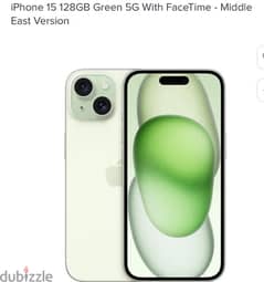 iPhone 15 128giga green with factime middle east version