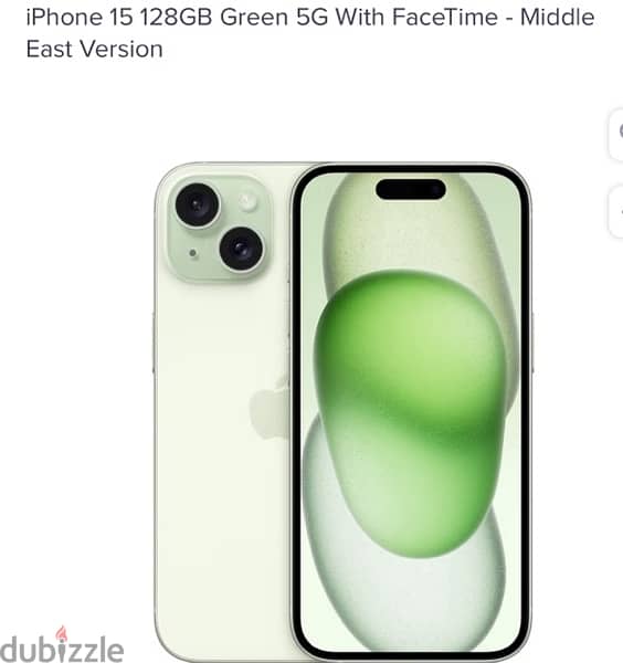 iPhone 15 128giga green with factime middle east version 0