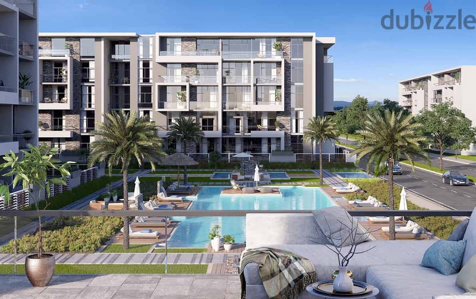 Apartment for sale in Patio ORO new cairo ready to move 120m + 20m Garden شقة للبيع استلام فورى فى الباتيو اورو 1