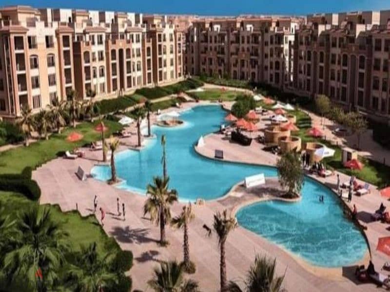 3-bedroom apartment for sale with a distinctive view in Stone Park Compound in the heart of the Fifth Settlement, minutes from the  AUC 6
