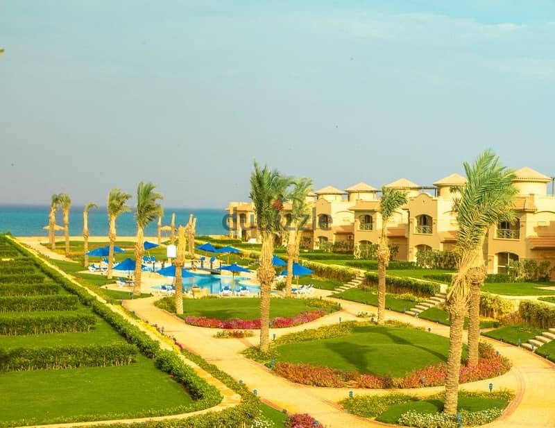 ready to move fully finished with full sea view, ground floor with garden chalet for sale in Ain Sokhna La Vista Gardens, with a 20% discount on cash 10