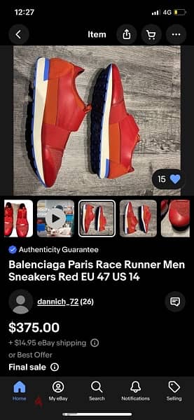 Authentic balenciaga race runner  size 42 ( 27.5 CM ) fits 43 11