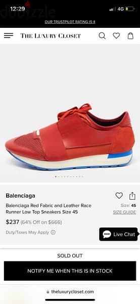 Authentic balenciaga race runner  size 42 ( 27.5 CM ) fits 43 14