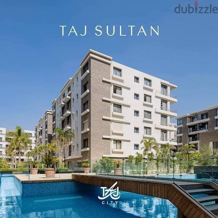 Two-room apartment for sale in Taj City Compound, 115 sqm, first floor, at a price of 7 million in installments and an excellent discount when the dow 19
