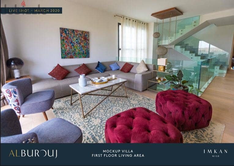 Dulux 275 sqm for sale, immediate receipt, 3 rooms, fully finished, on the Cairo-Ismailia Desert Road in Al Shorouk, Al Burouj Compound 6