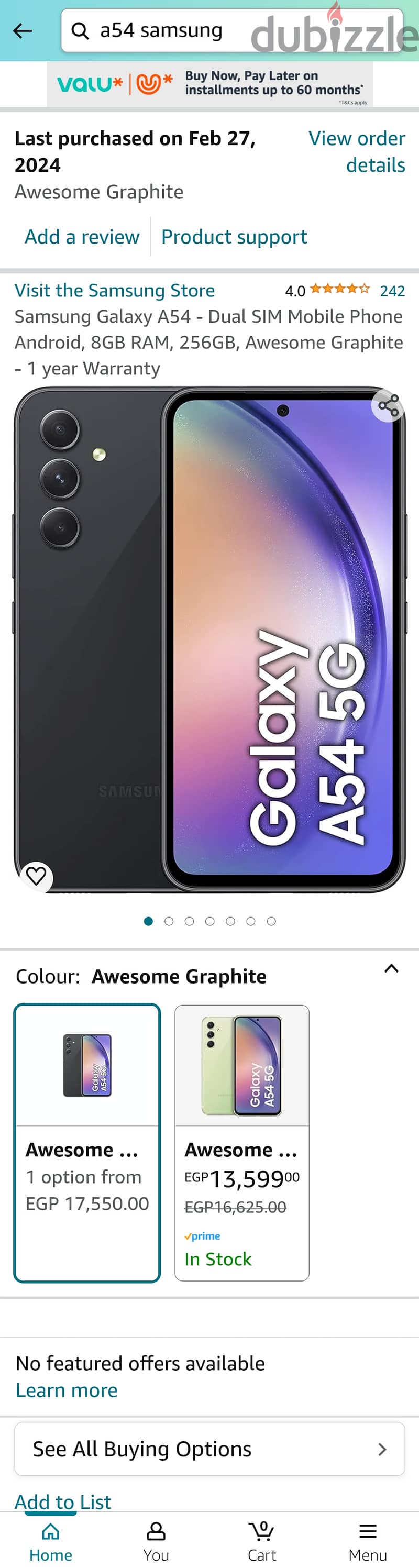 Samsung galaxy a54 256 8 0