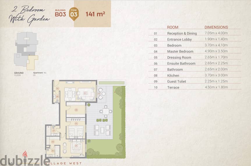 شقة 3 غرف متشطبة بالتكيفات استلام 2025 بالقسط على 3 سنوات في الشيخ زايد القديمة كمبوند فيلدج ويست دره VILLAGE WEST DORRA 13