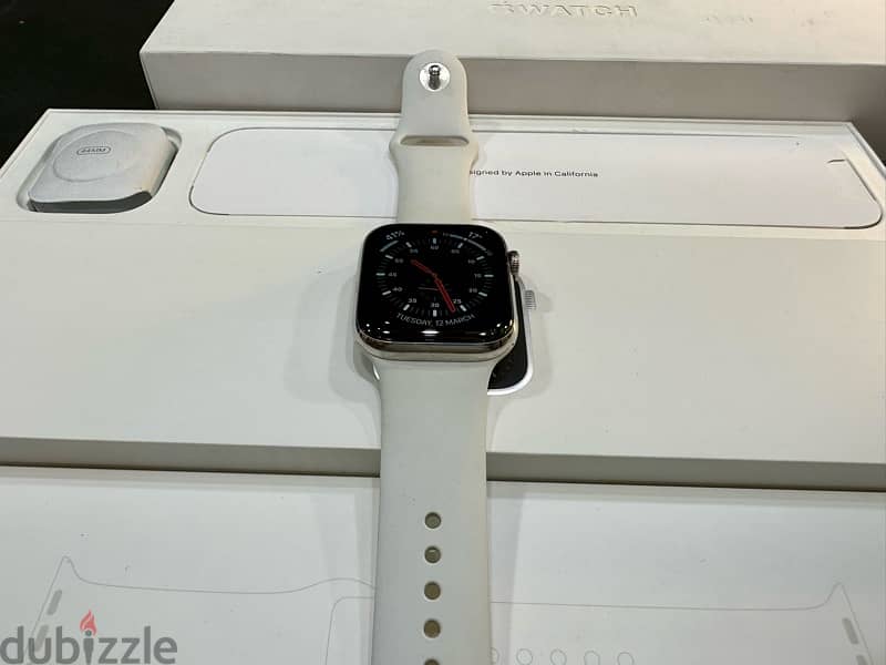 Apple Watch Series 6 Stainless Steel (44mm) SiLVER + Full BOX Like new 2