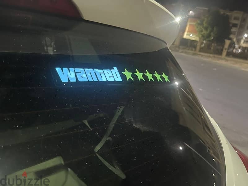 GTA LED Stickers Wanted 5 Stars 1