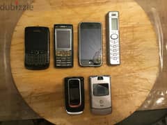 للبيع 6 موبايلات قديمة مختلفة الحالة - For sale 6 old mobile phones 0