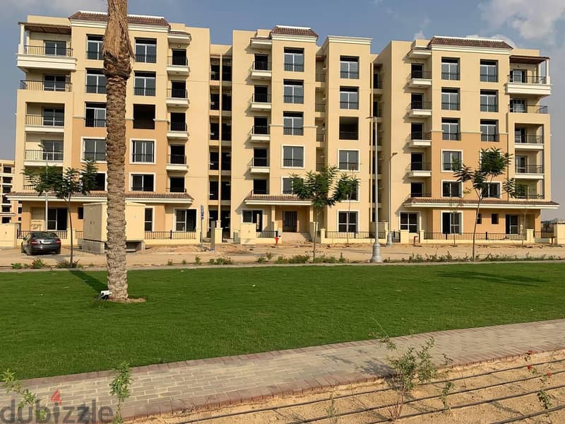 Garden apartment for sale, 3 rooms, in Sarai Al Mostakbal, next to Madinaty and Mountain View, installments with a 120% discount on the down payment 25