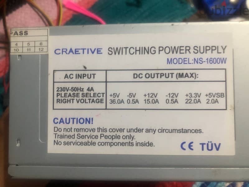 CRAETIVE power supply  1600w 1