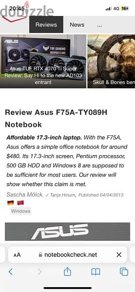 Asus laptop “available for good negotiation” 8