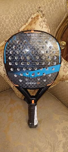 kuikma padel racket pr 990 hybrid soft- [blue-orange]. مضارب بادل 0