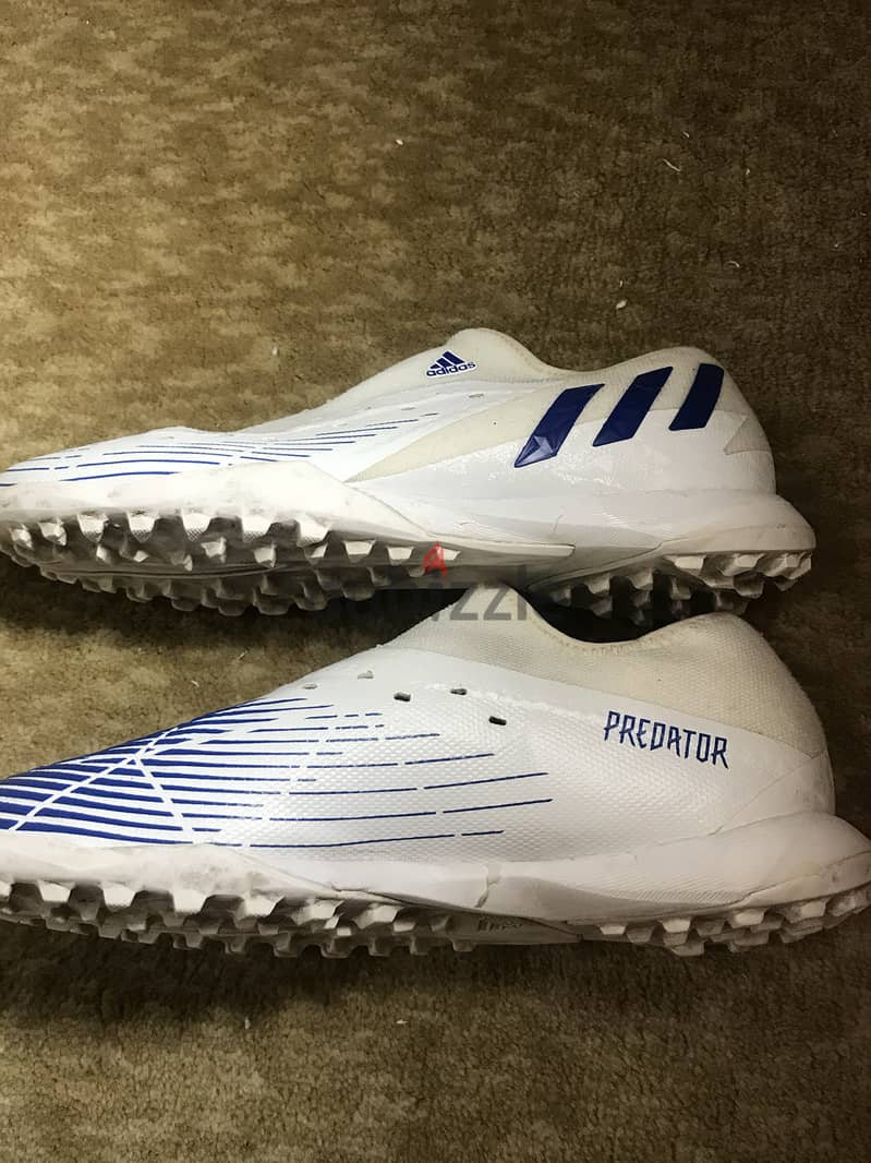 100% original Adidas Predator Edge 3(color:White & Blue)(Size:EU 41.5) 6