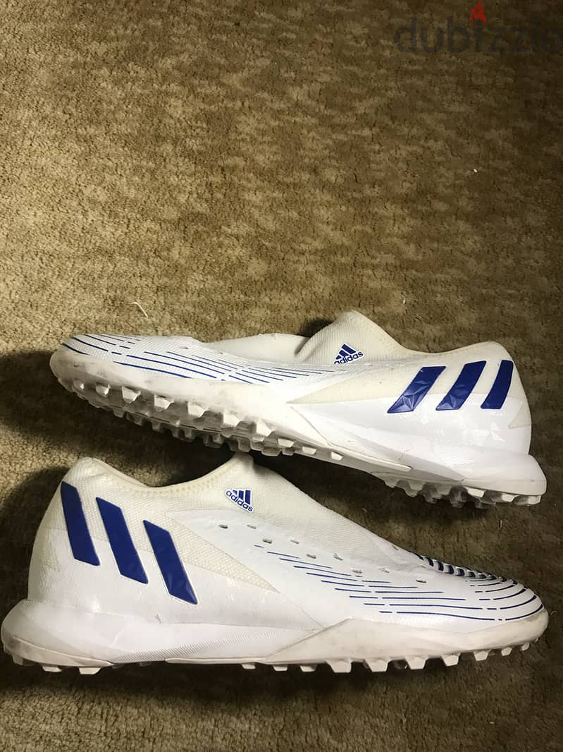100% original Adidas Predator Edge 3(color:White & Blue)(Size:EU 41.5) 7