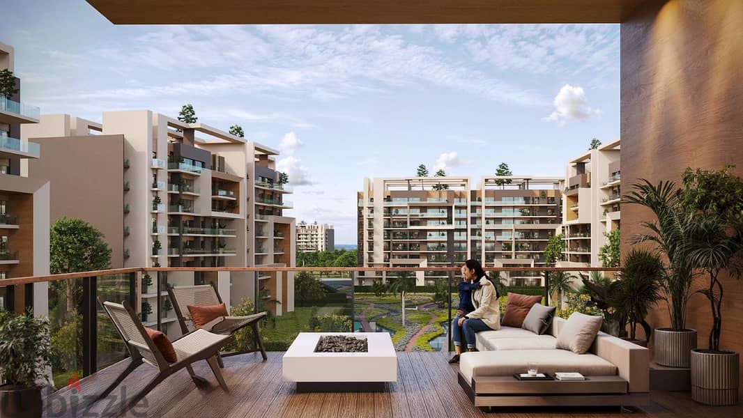 With a 10% down payment and 7 years installments, own a 165 sqm apartment with 3 rooms and a garden view in City Oval Compound 1