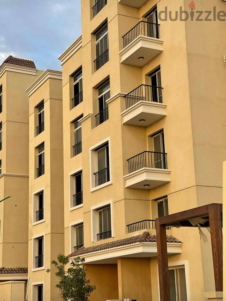 شقة 113م فيو لاند سكيب للبيع في كمبوند سراي Sarai قرب مدينة المستقبل بمرحلة شية 5