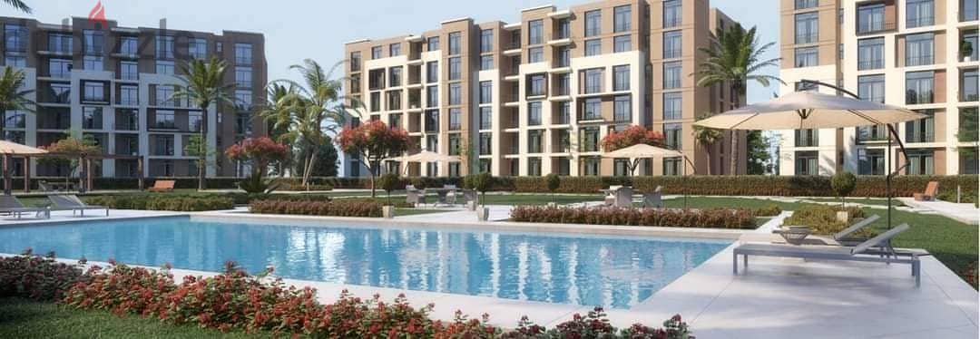 The best division in the Shia stage, 147 sqm apartment for sale, 3 rooms, in Sarai Compound, New Cairo, near Mostakbal City 11