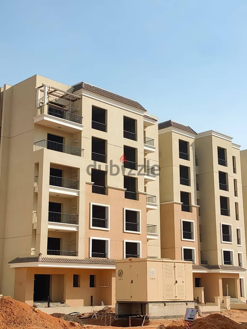 The best division in the Shia stage, 147 sqm apartment for sale, 3 rooms, in Sarai Compound, New Cairo, near Mostakbal City 22