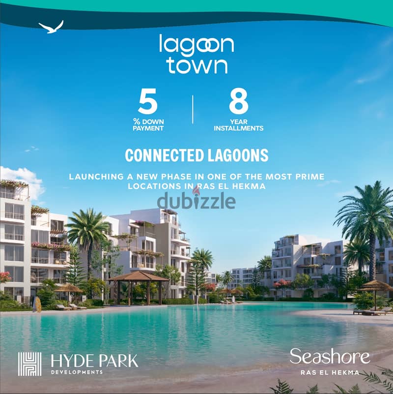 اغتنم الفرصه شاليه 89متر للبيع سي فيو Hyde Park Developments is launching Lagoon Town at Seashore قرية سي شور الساحل 12