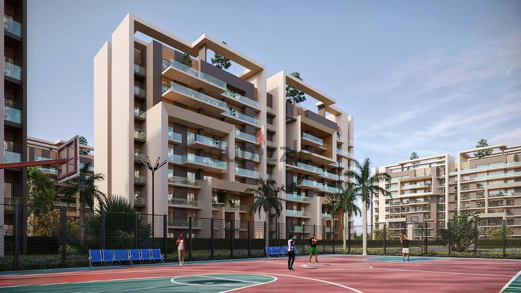 Installments over 10 years. . 165 sqm apartment for sale in installments in the Administrative Capital in City Oval New Capital 2