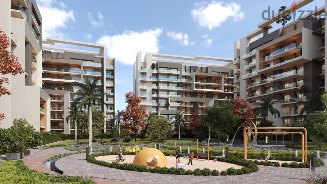 Installments over 10 years. . 165 sqm apartment for sale in installments in the Administrative Capital in City Oval New Capital 6