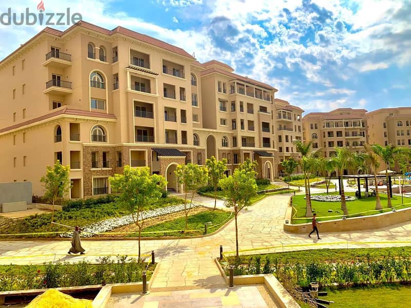 For sale, apartment, with garden 95 m fully finished, in a full-service compound in the Fifth Settlement 2
