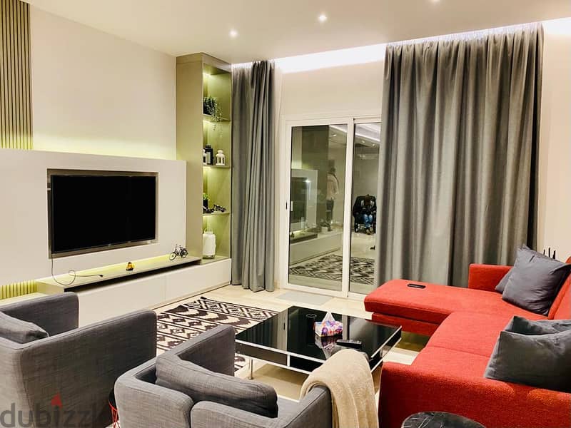 Luxury furnished apartment 213m in Mivida – Boulevard شقة مفروشة مودرن للايجار فى ميفيدا بوليفارد 1