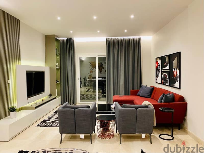 Luxury furnished apartment 213m in Mivida – Boulevard شقة مفروشة مودرن للايجار فى ميفيدا بوليفارد 3