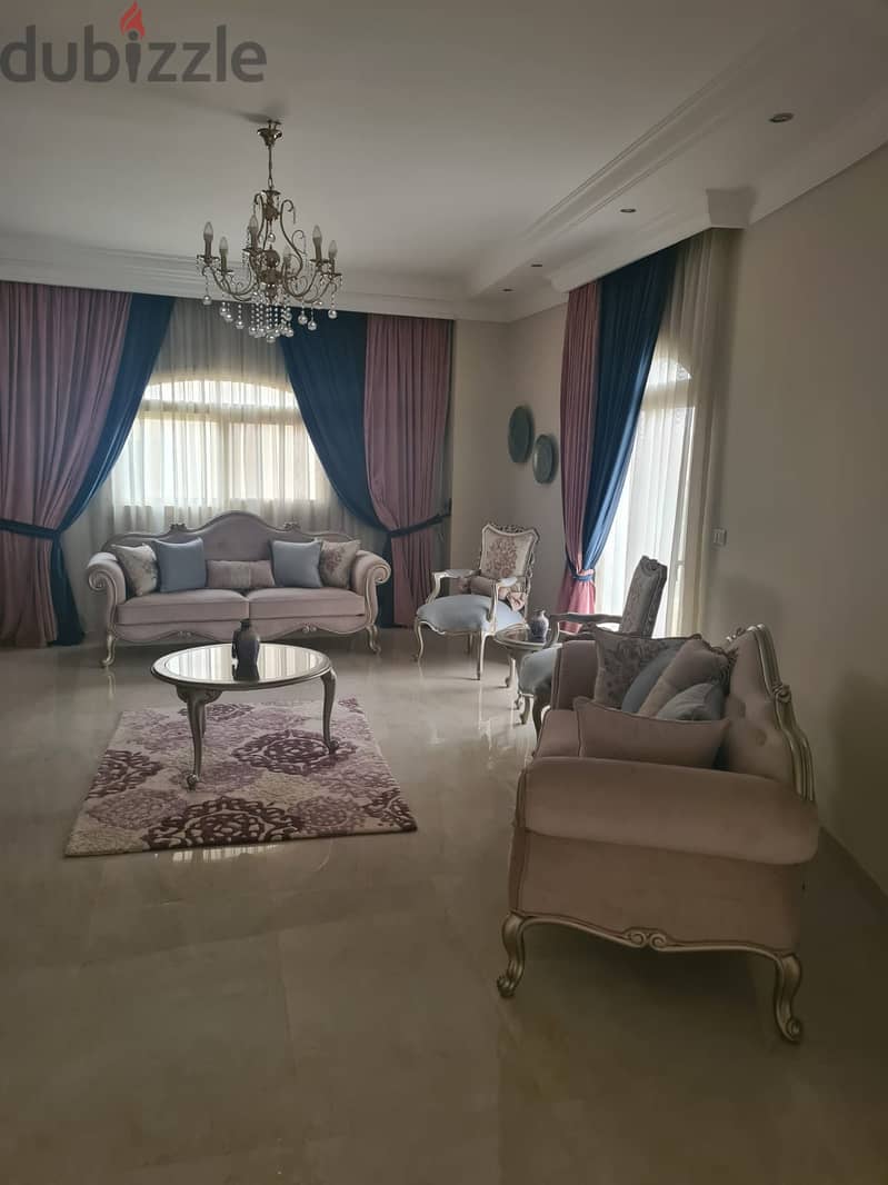 Fully-furnished apartment 210 m. for rent ultra super lux finished in prime location El Banafseg New Cairo 1