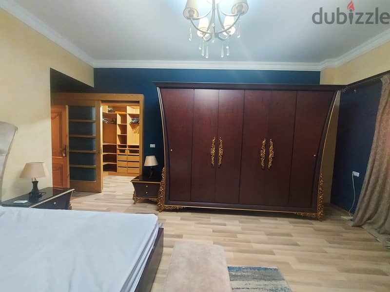Fully-furnished apartment 210 m. for rent ultra super lux finished in prime location El Banafseg New Cairo 16