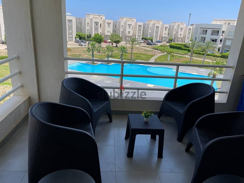 Resale penthouse for sale, fully air-conditioned and equipped with furniture and appliances, in Amwaj Village, North Coast. 8