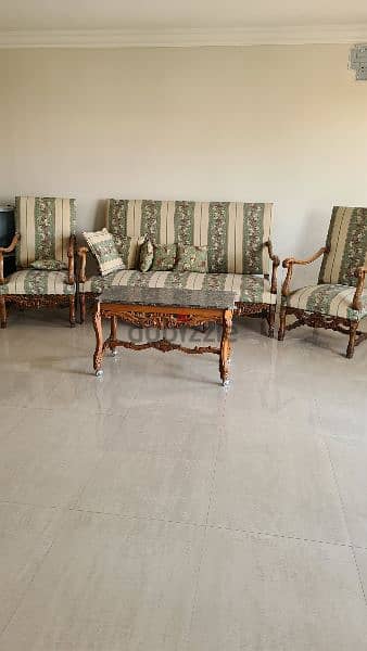 living room and marble table top